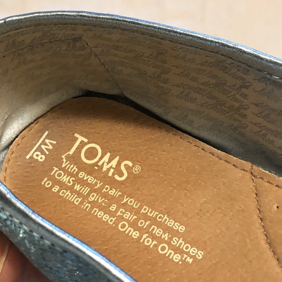 Toms Classic Something Blue Glitter shoes-Pre❤️’d - Picture 3 of 4